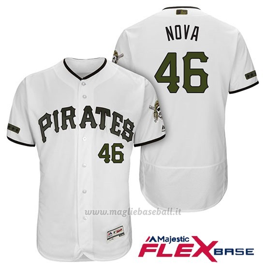 Maglia Baseball Uomo Pittsburgh Pirates Ivan Nova Bianco 2018 1ªAlterner Flex Base